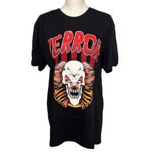 Fashon Nova Men Brooklyn Vertical Terror Clown Black Unisex Graphic T-shirt NWOT